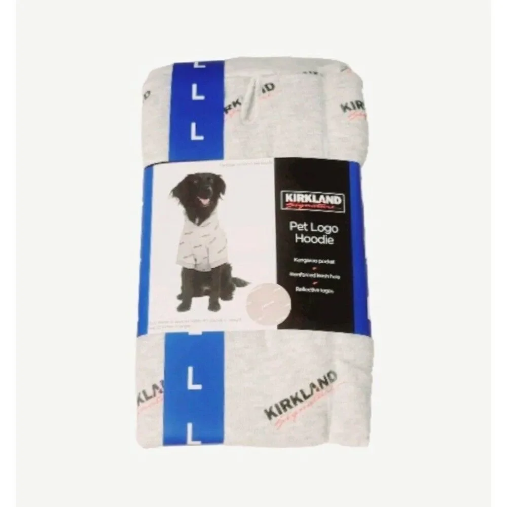Costco Kirkland Signature Pet Logo Hoodie Gray Size L Dog 17